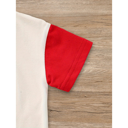 Infant Baby Boy 4th Of July Outfit Set USA Letter Print Color Block