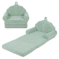 2-in-1 Flip Open Kids Sofa Lounger, Teddy Fleece Toddler Couch With