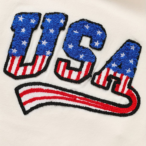 Infant Baby Boy 4th Of July Outfit Set USA Letter Print Color Block