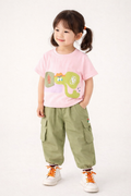 Girls Cartoon Tee & Cargo Pants Set