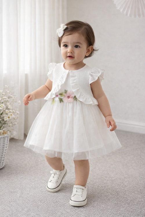 Baby Girls White Party Dress